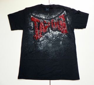 Tapout MMA UFC Cage Fight Boxing  mens T Shirt Black Red XXL or 2XL 