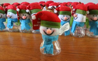 Christmas Plush Treat Candy 3 Jars Santa Reindeer Snowman Your Choice 