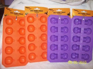 Silicone Skull or Pumpkin Ice Jello Candy Molds New