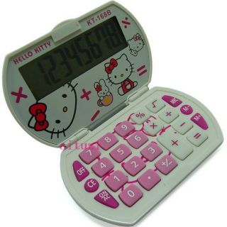    Kitty Pink White Portable Battery Powered Electronic Calculator 1833