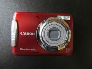 Canon PowerShot A480 10 0 MP Digital Camera Red