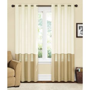 Canopy lined color band drapery panel energy efficient curtain