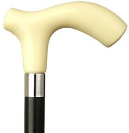 Men Extra Thick Derby Cane Black Shaft Ivory Handle