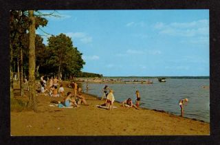 Wi Bathing Beach on Shawano Lake Wisconsin Postcard PC