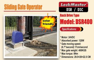 DSR400 Sliding Gate Opener Gate Operator Gate Motor AC DC Lockmaster 