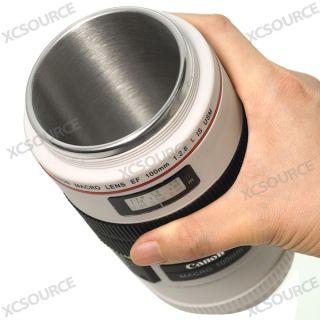 Canon Camera Lens Cup EF Macro 100mm Thermos Travel Tea Coffee Mug 