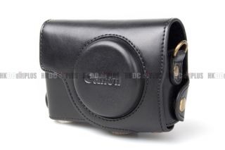 For Canon PowerShot S95 Leather Camera Case Bag Black