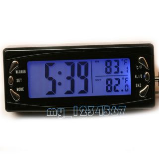 LCD DC 12V Car Clock Thermometer Charger AG13 Large LCD Time Display 