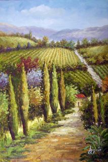 California Wine Country Landscape Oil Canvas Painting