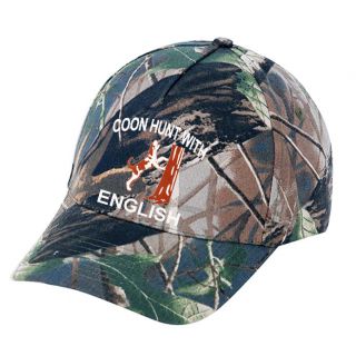 Camouflage Cap Hat Hunter Coon Hunting Redtick English Coonhound Dog 