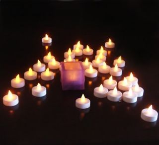 24x LED Tea Light Tealight Wedding Candle Flickering Flameless 48 