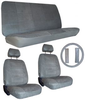   Gray Scottsdale Fabric Car Truck SUV Seat Covers Accessories 4
