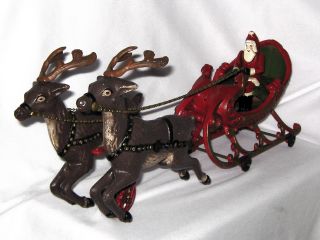 CAPRON COLLECTION Christmas Santa Reindeer Pull Toy Collectible RETAIL 