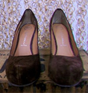 Jeffrey Campbell Brown Suede Leather Adelaide Platform Wedge Shoes 8 