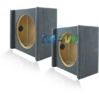 Pair of 10 MDF Shallow Mount Car Sub Speaker Box Enclosures w Down 