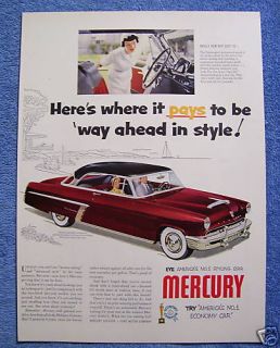  Vintage 1952 Mercury Monterey Two Door Hardtop Ad