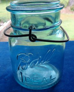   Ball Ideal Canning Jar w Wire Bale No Glass Lid Rubber Ring