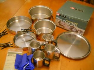 Ozark Trail Cook Set 12 Piece Stainless Steel Copper Clad Pans Camping 