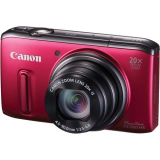 Canon PowerShot SX260 HS 12 1 MP CMOS Digital Camera Red