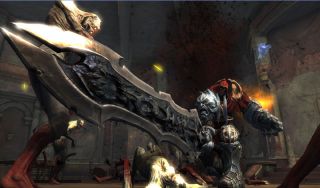 War swinging his primary weapon in Darksiders