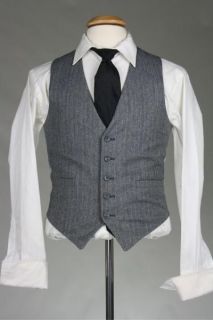 Vintage Pierre Cardin Gray Tweed 38 R Herringbone Stripe 3 Piece Suit 