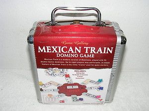 New Mexican Train Domino Game in An Aluminum Travel Case