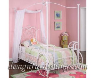 Canopy Bedroom Princess Bed Youth Twin Carriage Style