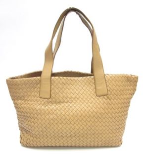 you are bidding on a carla mancini tan woven leather tote handbag bag 