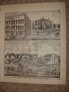 1876 Newburgh Tell City Cannelton Indiana Antique Map N