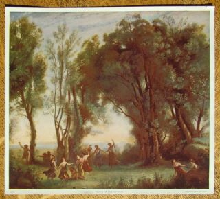 Vintage Litho Dance of The Nymphs by Corot