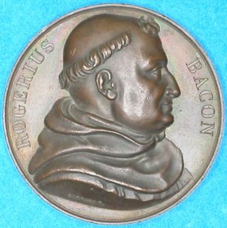Roger Bacon English Philosopher and Franciscan Friar RARE Bronze Medal 