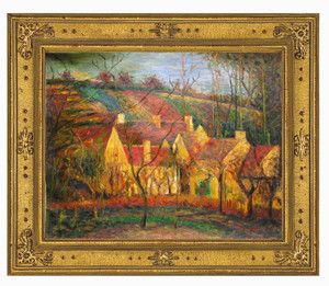 Handmade Camille Pissarro Red Roofs Oil Painting Repro
