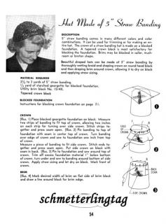 Millinery Book Carnahan Hat Making Make Hats 30 Pattern