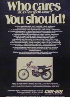 this is an original magazine ad from 1975 for can am it measures 