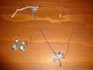   Lee Firefly Silver Crystal Necklace W Earrings  US Canada