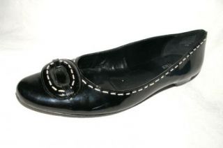Anne Klein Canale Black Patent Leather Flats Womens 8 M