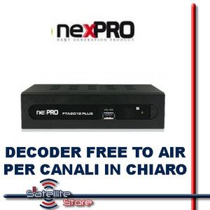   Satellitare Nexpro 2012 Plus Free to Air CANALI in Chiaro USB