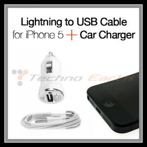 New 8 PIN Lightning USB Data Cable Car Charger for iPhone 5 iPod Touch 