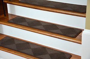Dean Premium Carpet Stair Treads Diamond Brown 35W