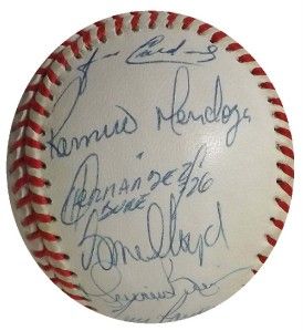 1998 W.S. Champs Yankees Team 28 SIGNED Baseball DEREK JETER RIVERA 