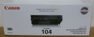 NEW Canon 104 Monochrome Laser Cartridge Genuine OEM Black SEALED
