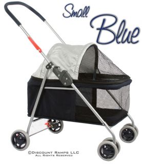 Blue Folding Dog Stroller Carrier Cat Strollers Dogs Pet Str 1S Blue 