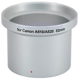 52mm Lens Adapter Tube for Canon PowerShot A510 A520 Camera