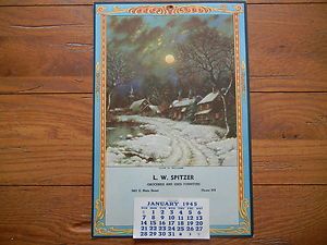   vintage embossed calendar L.W. Spitzer Groceries Canon City, Colorado