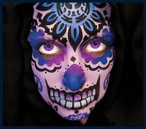 European Body Art Nixs Collection Sugar Skull #1 Face Stencil 