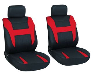LOW BACK BUCKET AUTO FRONT CAR SEAT COVERS TWO (2) RED