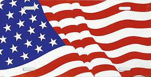 American USA Flag Car Tag Automobile Plate Metal Stars and Stripes 