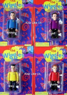 Set 4 of the Wiggles Figures & Big Red Car with the retired Greg 