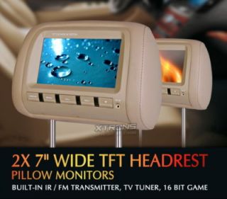 Xtrons 7 inch Car TV Monitor Headrest TFT Tan Beige New