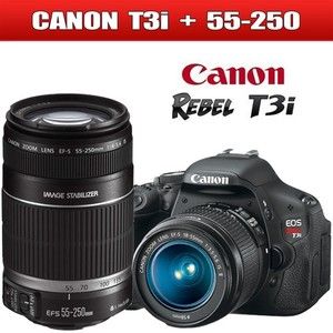 Canon EOS Rebel T3i 18MP Digital SL Camera 2 lenses plus extras